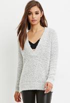 Forever21 Women's  Loop Knit V-neck Sweater