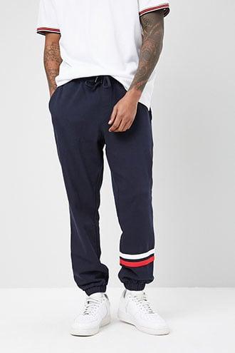 Forever21 French Terry Striped-trim Joggers
