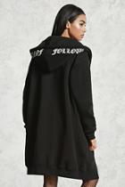 Forever21 Follow Me Graphic Fleece Hoodie