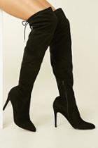 Forever21 Women's  Black Faux Suede Over-the-knee Boots