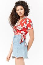 Forever21 Floral Self-tie Wrap Top