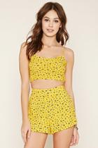 Forever21 Women's  Ditsy Floral Print Cropped Cami