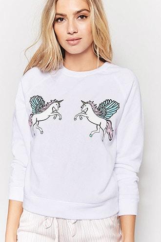 Forever21 Unicorn Graphic Pj Sweatshirt