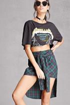 Forever21 High-low Flannel Plaid Skirt