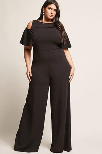 Forever21 Plus Size Open-shoulder Jumpsuit