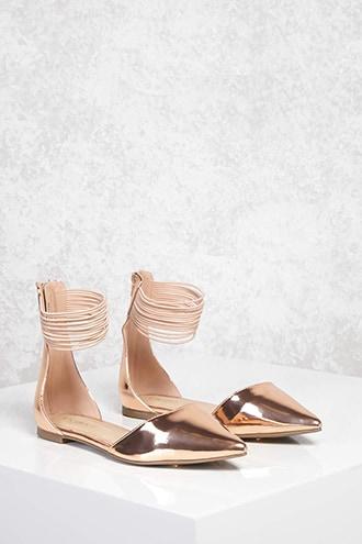 Forever21 Metallic Pointed Toe Flats