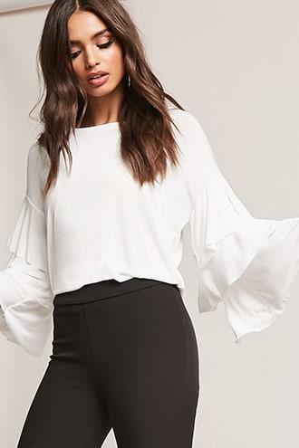 Forever21 Tiered Ruffle-sleeve Top