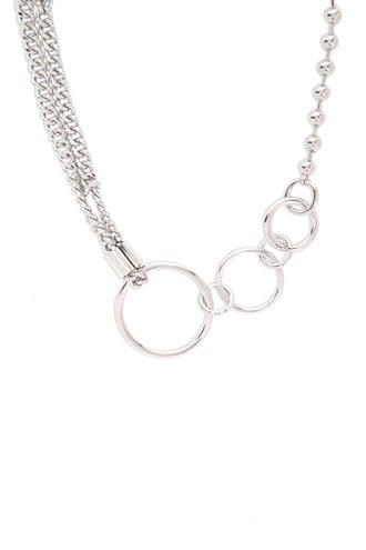 Forever21 O-ring Beaded & Chain Necklace