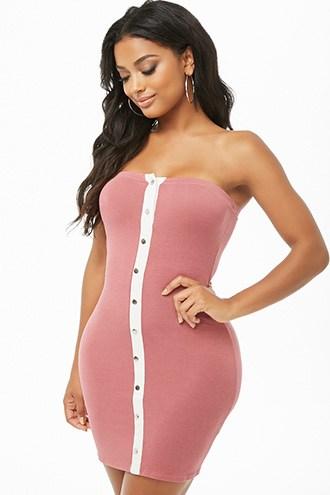 Forever21 Button-front Mini Tube Dress