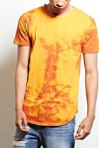 21 Men Men's  Orange Entity Bleach Dye Cotton Tee
