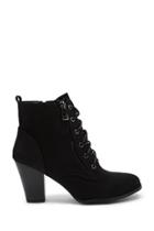 Forever21 Block Heel Lace-up Ankle Boots