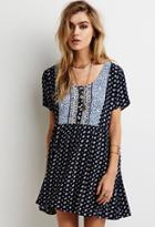 Forever21 Abstract Floral Print Babydoll Dress