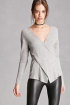 Forever21 Marled Knit Surplice Top