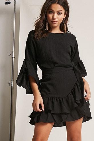 Forever21 Ruffle Bell-sleeve Dress