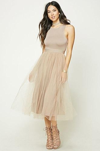 Forever21 Women's  Tulle Maxi Dress