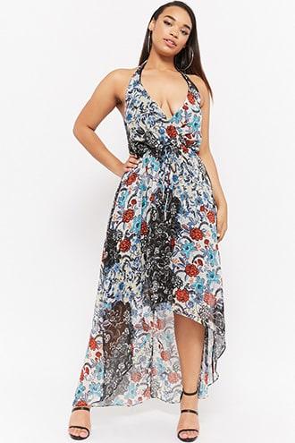 Forever21 Plus Size Floral Halter Maxi Dress