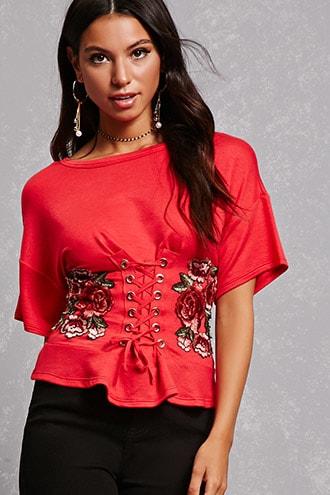 Forever21 Floral Corset Top