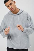 Forever21 Distressed French Terry Pullover Hoodie