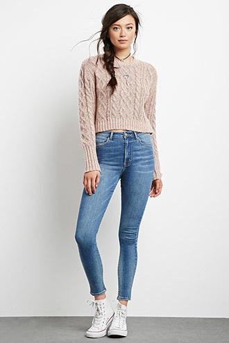 Forever21 Women's Denim High-waisted Super-skinny Jeans