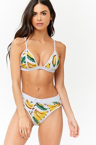 Forever21 Banana Print Bikini Bottoms