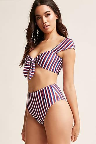 Forever21 Motel Stripe Bikini Bottoms