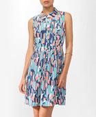 Collared Abstract Print Dress