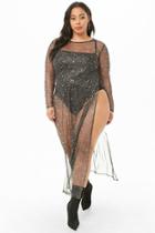 Forever21 Plus Size Sheer Glitter Star Print Dress