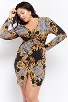 Forever21 Plus Size Baroque Print Twist-front Dress