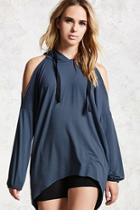 Forever21 Contemporary Open-shoulder Hoodie