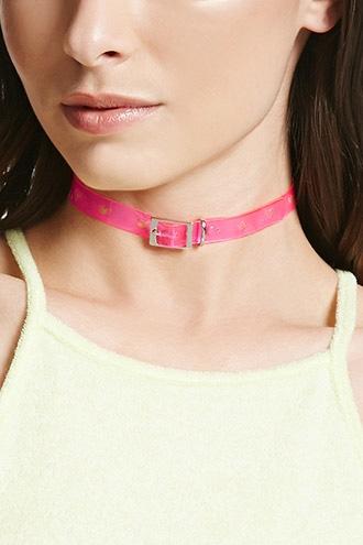 Forever21 Heart Cutout Jelly Buckle Choker