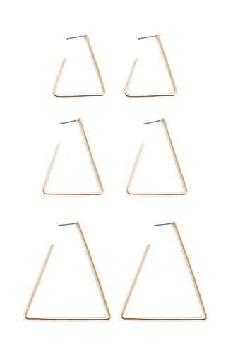 Forever21 High-polish Triangle Hoop Set