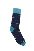 Forever21 Men Richer Poorer Fish Graphic Crew Socks