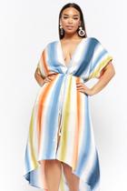 Forever21 Plus Size Ombre Striped High-low Cardigan