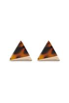 Forever21 Tortoiseshell Triangle Stud Earrings
