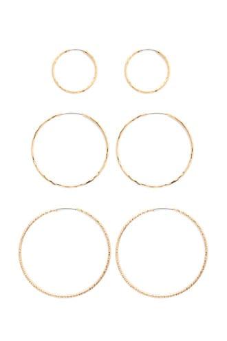 Forever21 Etched Infinity Hoop Earrings Set