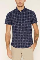 21 Men Men's  Navy & Cream Star Print Shirt
