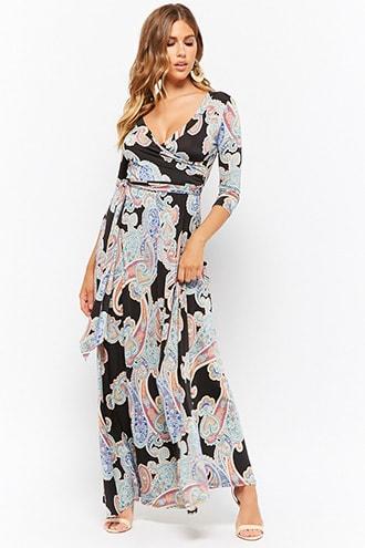 Forever21 Paisley Surplice Maxi Dress