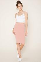Forever21 Plus Women's  Light Rose Stretch Knit Pencil Skirt