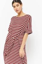 Forever21 Striped Tie-front T-shirt Dress