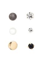 21 Men Rhinestone And Ball Stud Set