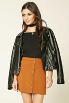 Forever21 Women's  Amber Button-front Mini Skirt