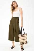 Forever21 Cropped Paperbag-waist Pants