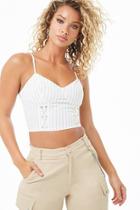 Forever21 Pinstriped Bustier-inspired Lace-up Cami