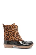 Forever21 Yoki Leopard Print Duck Boots