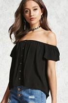 Forever21 Buttoned Off-the-shoulder Top