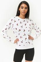 Forever21 Cherry Print Fleece Pullover