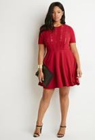 Forever21 Plus Lace-trimmed Fit & Flare Dress