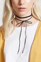 Forever21 Faux Suede Bow Choker Set
