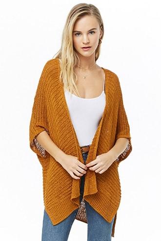 Forever21 Ribbed Ricrac-loop Knit Cardigan