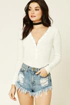 Forever21 Women's  Snap-button Front Tee
